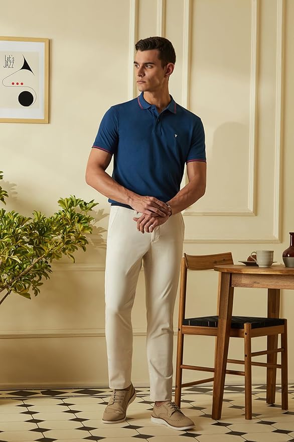 Van Heusen Men's Cotton Solid Regular Fit T-Shirt