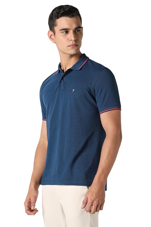 Van Heusen Men's Cotton Solid Regular Fit T-Shirt